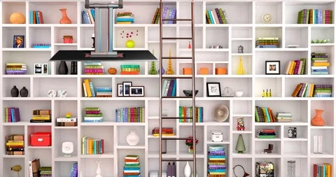 Library Virtual Set Backdrop Stock Footage 119326580