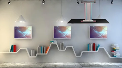 Library Virtual Set Backdrop Video stock 119326581