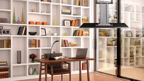 Library Virtual Set Backdrop Stock Footage 119326584