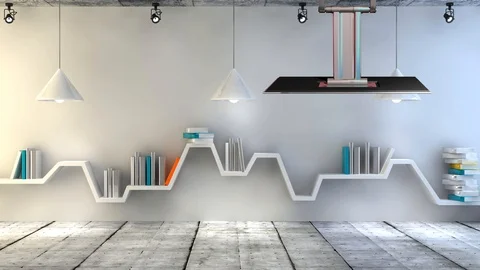 Library Virtual Set Background Stock Footage 119326591