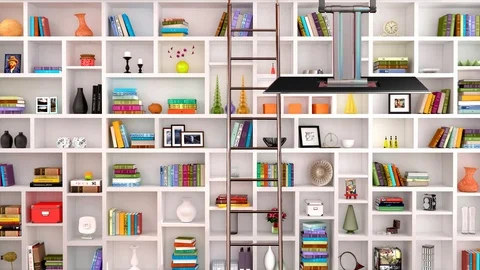 Library Virtual Set Background Video stock 119326592