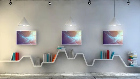 Library Virtual Set Background Stock Footage 119326600