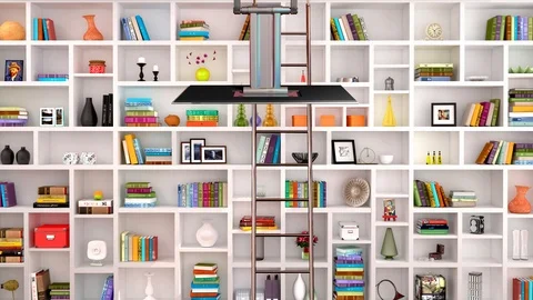 Library Virtual Set Video stock 119326546