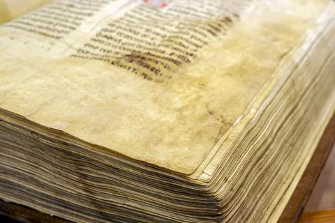 Libro del Consolat de la mar, siglo XIV.Biblioteca Balear, Monasterio de la R Stock Photos