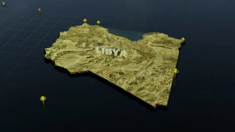 Libya 3D Map With Animation Stock Footage 307707244