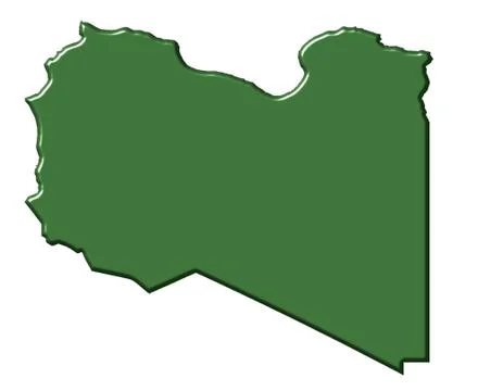 Libya 3d map with national color Stock Illustration