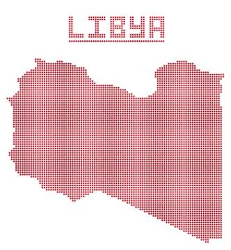 Libya Africa Dot Map Stock Illustration