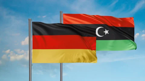 Libya and Germany flag Stock Footage 245111214