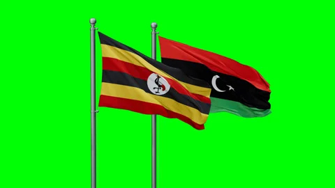 Libya and Uganda two flags Stock-Footage 292823119