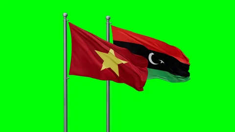 Libya and Vietnam two flags 스톡 동영상 290067990