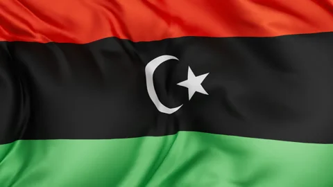 Libya cloth flag background loop Stock Footage 310849849
