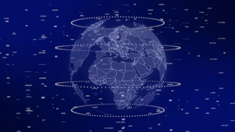 Libya country emerges on rotating digital globe, surrounded by energy particles Stock Footage 304315370