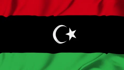 Libya country flag waving looping seamless with fabric texture for sport na.. Stock Footage 342736085
