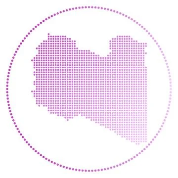 Libya digital badge. Dotted style map of Libya in circle. Tech icon of the .. Stock Illustration