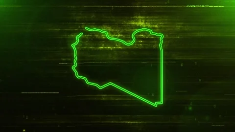 Libya Digital Futuristic Glitch Map Stock Footage 333604628