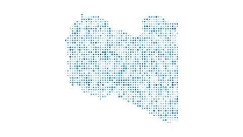 Libya dotted digital map. Map of Libya with pulsating colored circles. Shape ... Stock Footage 231079235