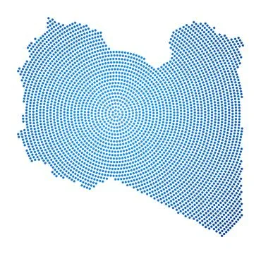 Libya dotted map. Digital style shape of Libya. Tech icon of the country wi.. Stock Illustration