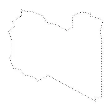 Libya dotted outline vector map Stock Illustration