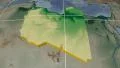 Libya extruded. Bumps shaded. Graticule. 4k or 4k+ Resolution