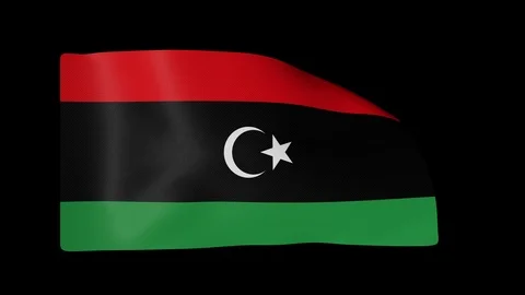 Libya Flag with Alpha Channel 库存影片 87307193
