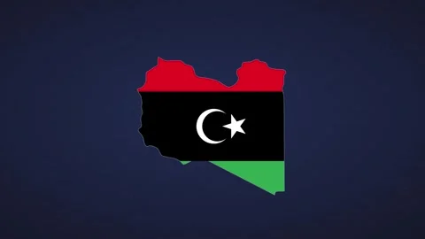 Libya Flag Animated Map Digital Modern Blue Background Stock Footage 326221320