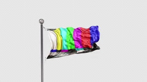 Libya Flag  Animation Loop Include Alpha 3D Rendering Stock Footage 283063034