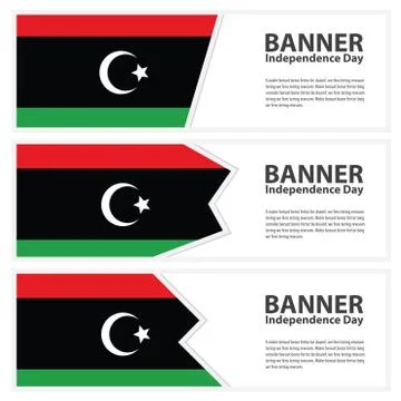 Libya  Flag banners collection independence day Stock Illustration