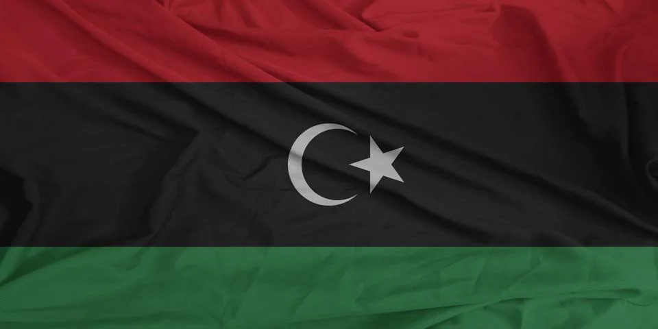 Libya Flag blowing softly in the wind Stock Photos