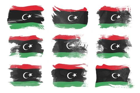 Libya flag brush stroke, national flag Stock Illustration