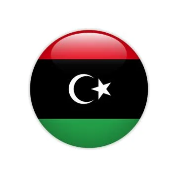 Libya flag on button Illustrazione stock