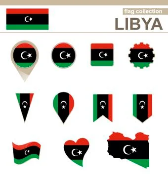 Libya Flag Collection Stock Illustration