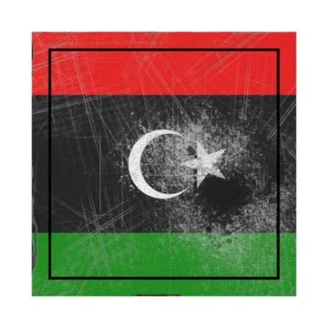 Libya flag in concrete square Stock Illustration