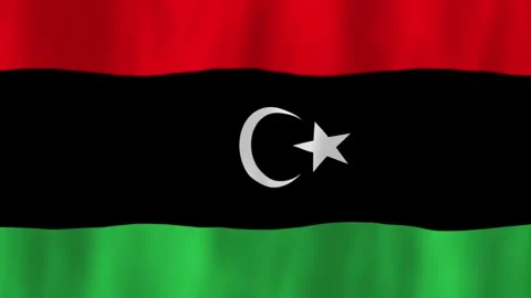 Libya flag country animation 3D symbol design waving in wind movement national Stock Footage 304645807