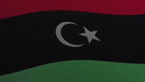 Libya Flag Digital Particle Waving Seamless Loop Animation on Black Backgroun Stock-Footage 339302989