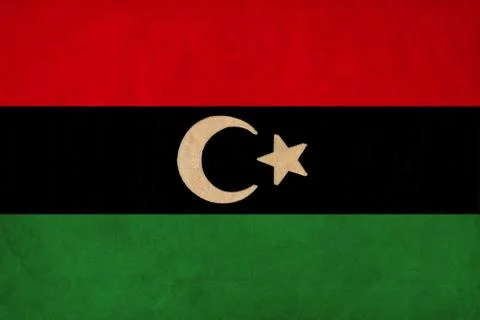 Libya flag drawing ,grunge and retro flag series Stock Illustration