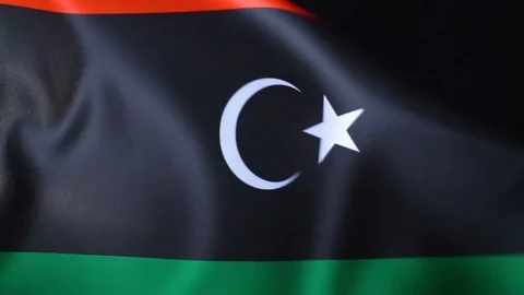 Libya Flag Flapping Stock Footage 118972443