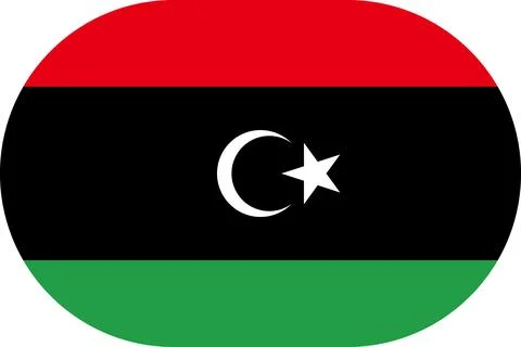 Libya flag in flat oval design Illustrazione stock
