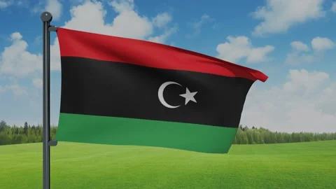 Libya Flag Stock Footage 153254577