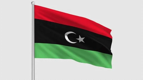 Libya Flag Stock Footage 210875592