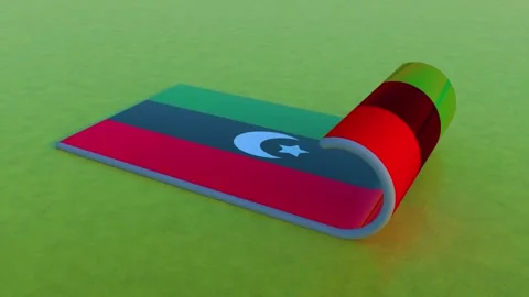 Libya Flag Stock Footage 255844053