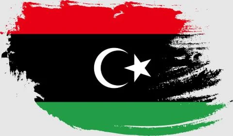Libya Flag Grunge Abstract Brush Stroke Isolated On A White Background Stock Illustration