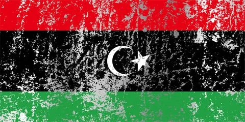 Libya flag with grunge effect. Stock Illustration