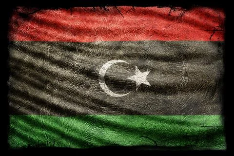 Libya Flag, Grunge Texture Stock Illustration
