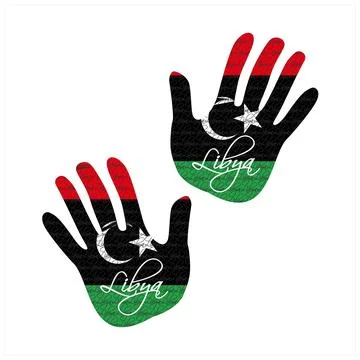 Libya flag hand vector Stock Illustration