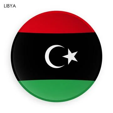 LIBYA flag icon in modern neomorphism style. Button for mobile application or イラスト素材