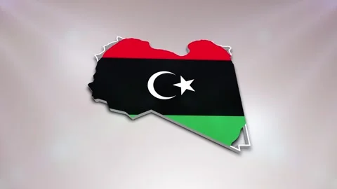 Libya Flag on Map Stock Footage 277946640