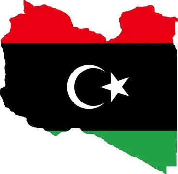 Libya Flag in Map, Libya Map with Flag, Country Map, Libya Map with Flag, N.. Illustrazione stock