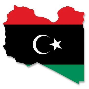 Libya flag map on white background with clipping path 3d illustration Stock Illustration