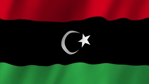 Libya Flag. National 3d Libya flag waving. Flag of Libya footage video waving in Vídeos de archivo 252834748