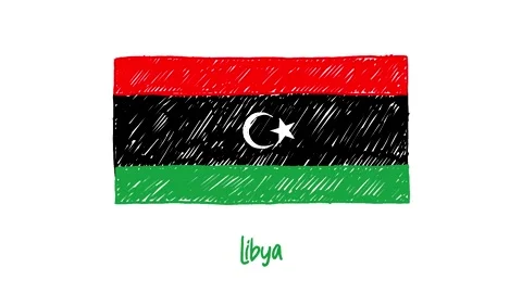 Libya Flag Pencil Sketch Looping Animati... | Stock Video | Pond5